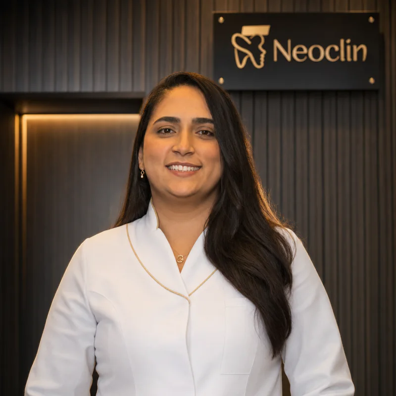 Dra. Valéria Leal Pereira, cirurgiã-dentista da Neoclin